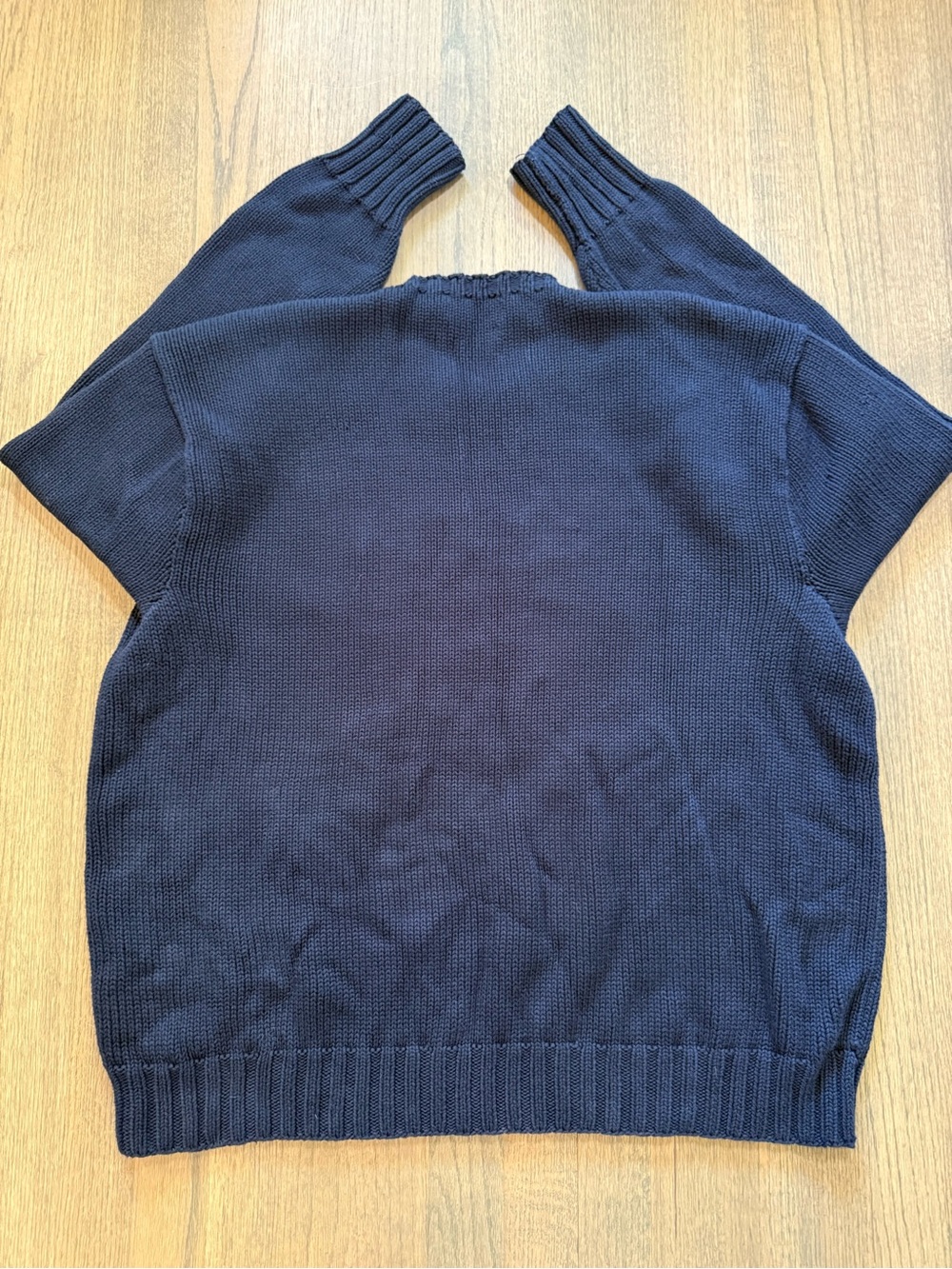 Vintage Polo by Ralph Lauren Bear Sweater-Hand Knit-Size XXL-Navy - Picture 3 of 7
